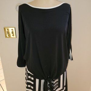 Chico's shirt with split seam sleeves and palazzo pants